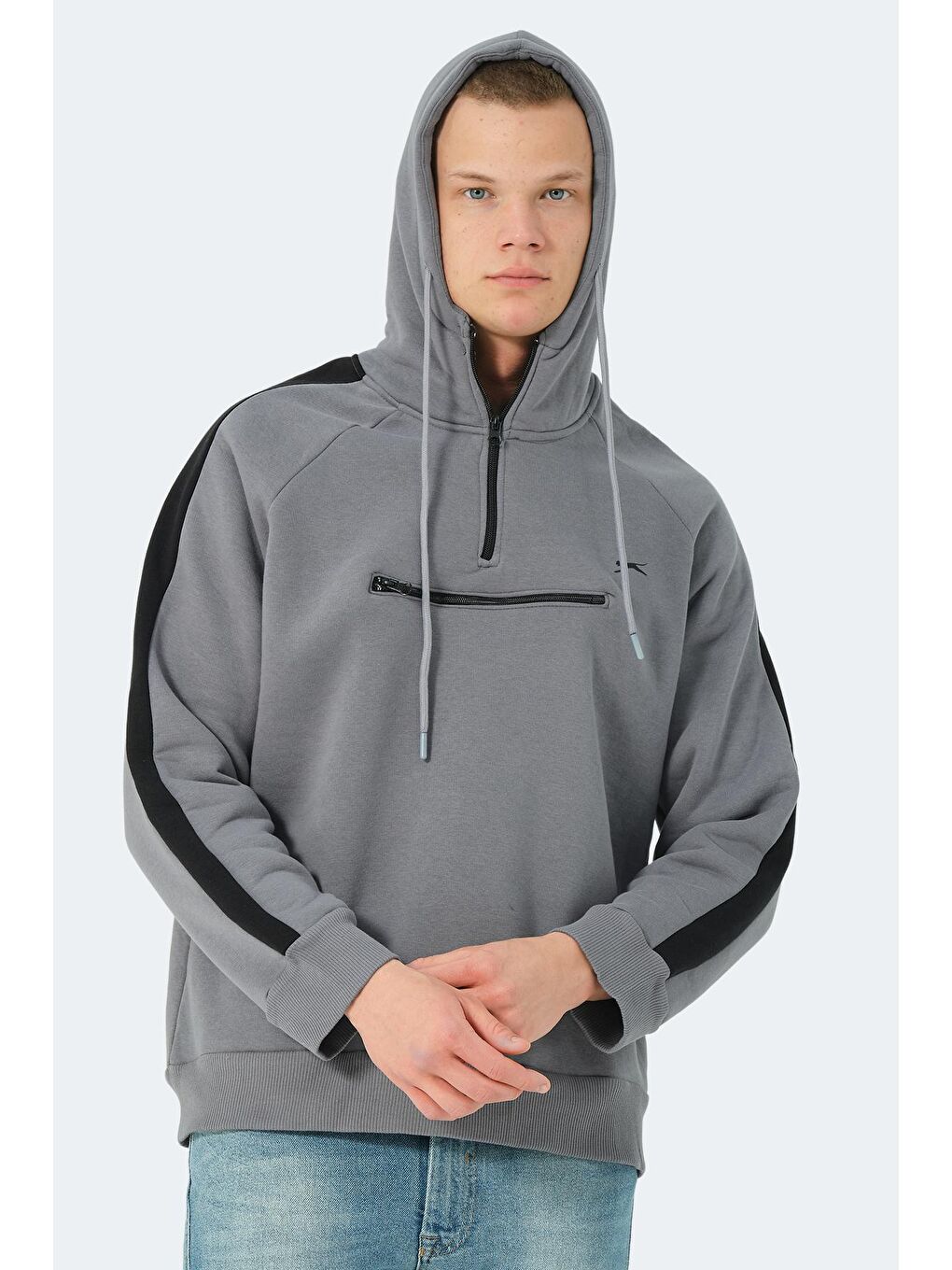 SLAZENGER Koyu Gri KLEMENT IN Erkek Sweatshirt Koyu Gri - 3