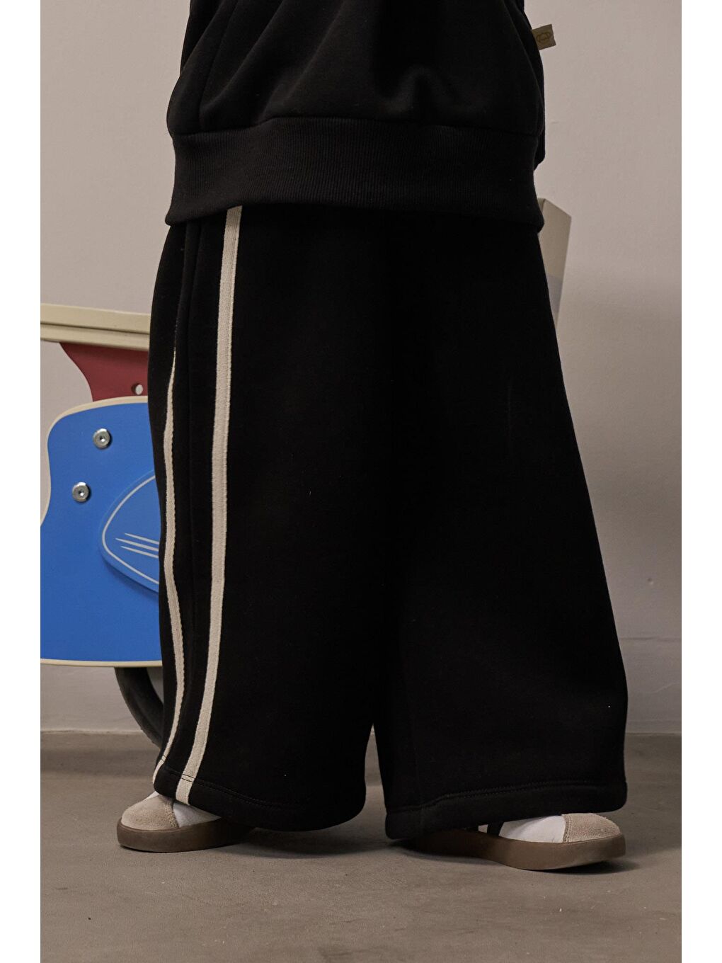 Siyah Wide Leg Eşofman Altı-1