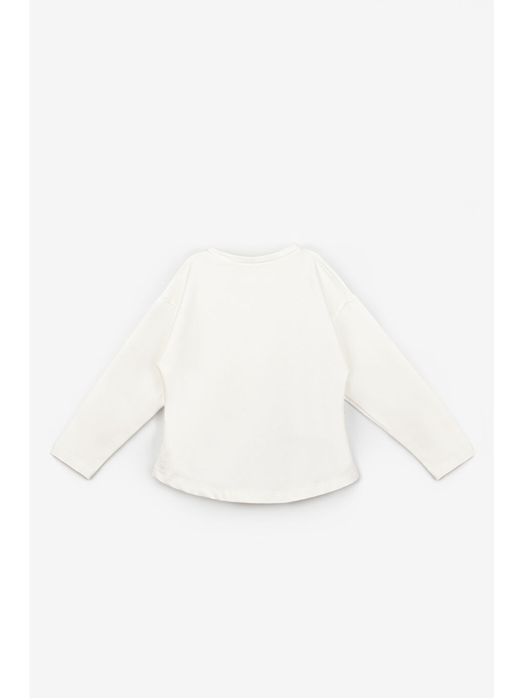 Beyaz Sevimli Hayalet Baskılı Kız Çocuk Tişört-4