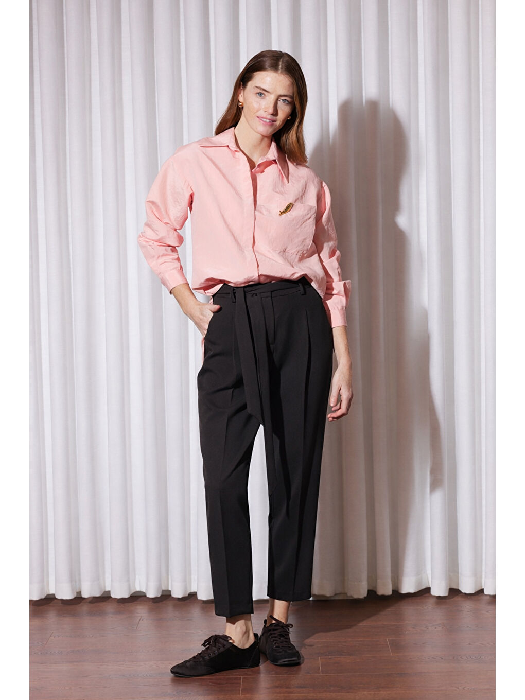 Missemramiss Kuşaklı Havuç Pantolon 5291 Siyah-1