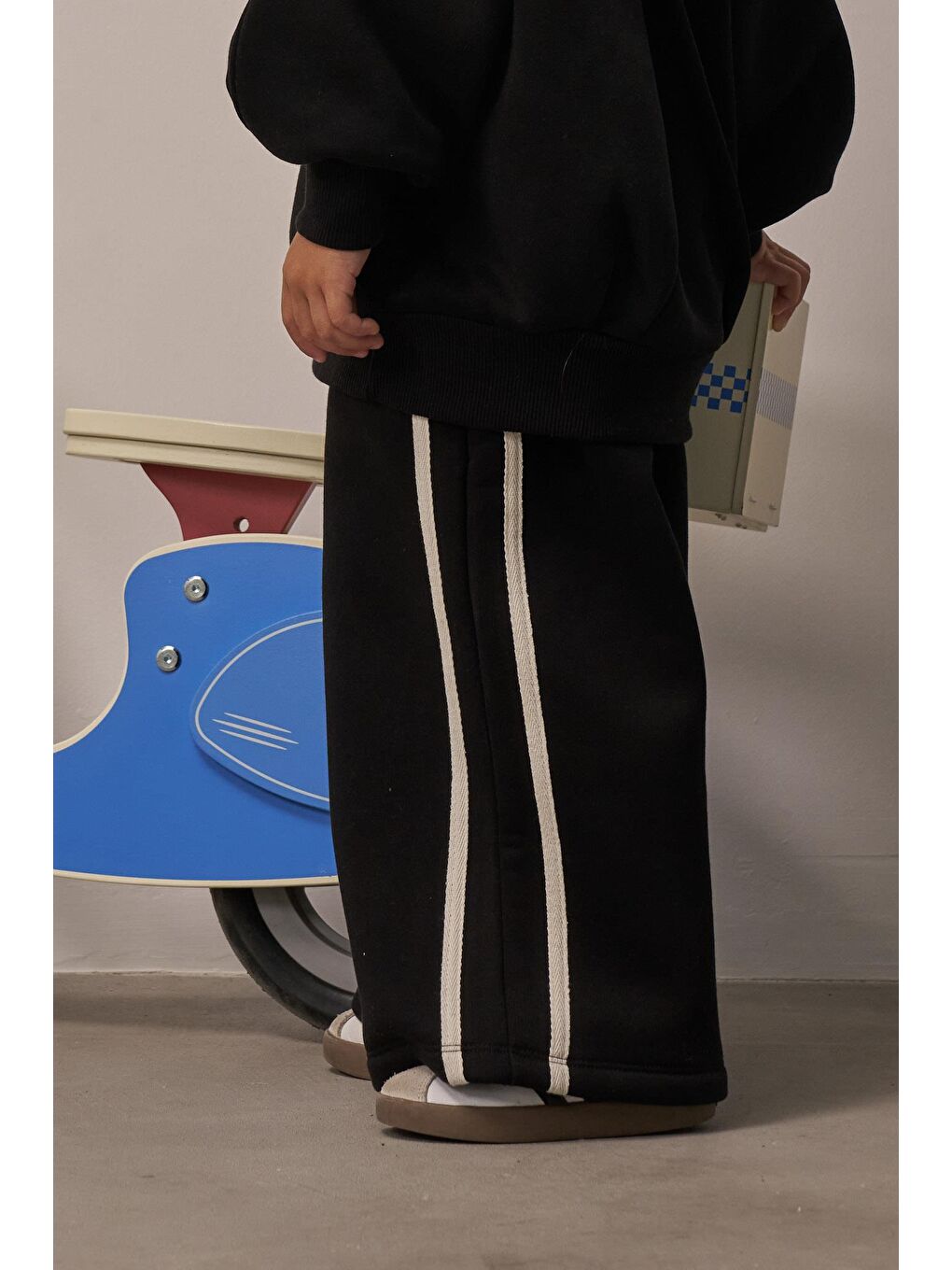 Siyah Wide Leg Eşofman Altı-3