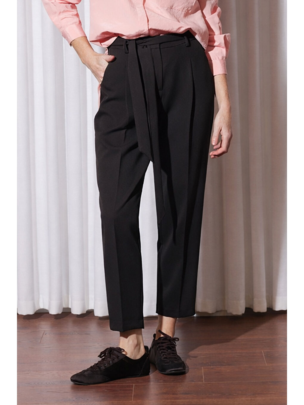 Missemramiss Kuşaklı Havuç Pantolon 5291 Siyah-2