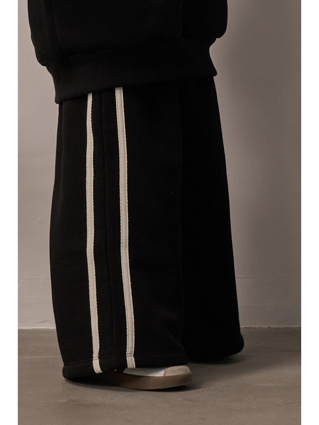 Siyah Wide Leg Eşofman Altı-4