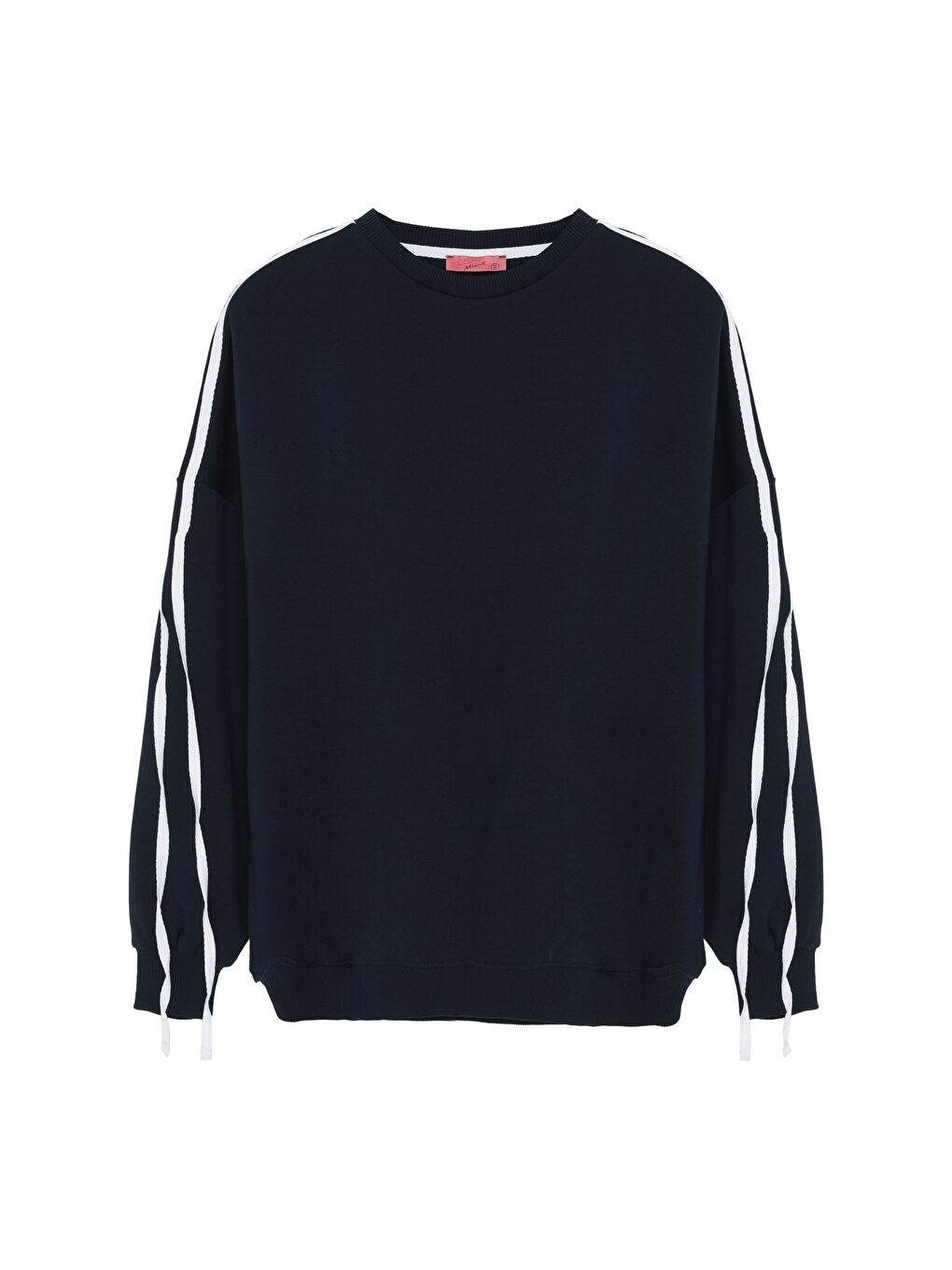 Kolları Şerit Detaylı Sweatshirt Lacivert-1
