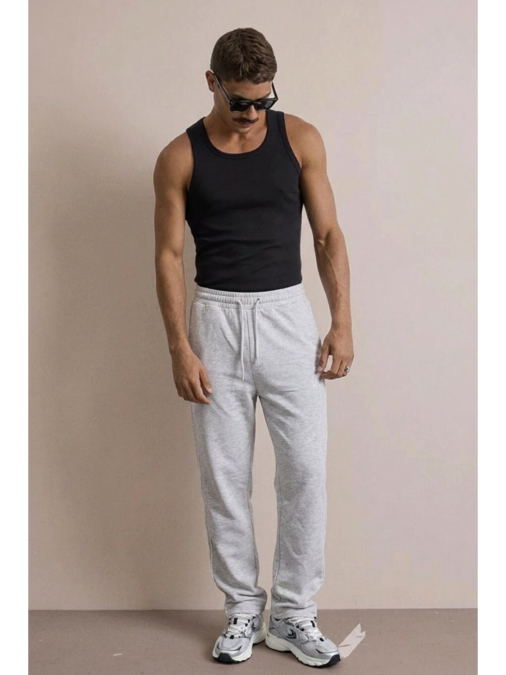 Erkek Regular Fit Baskılı A.gri Baskılı Eşofman Altı