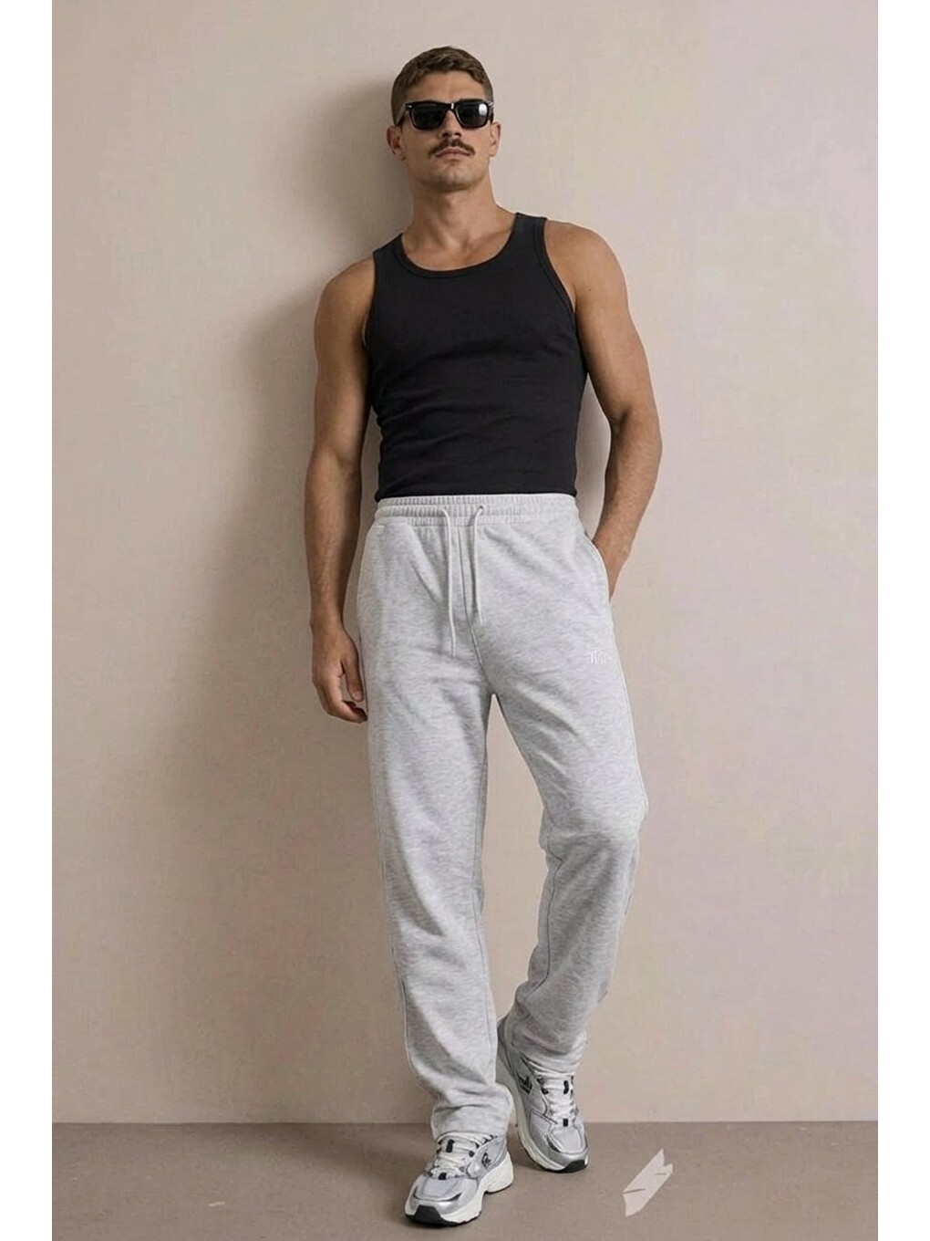 Erkek Regular Fit Baskılı A.gri Baskılı Eşofman Altı-1