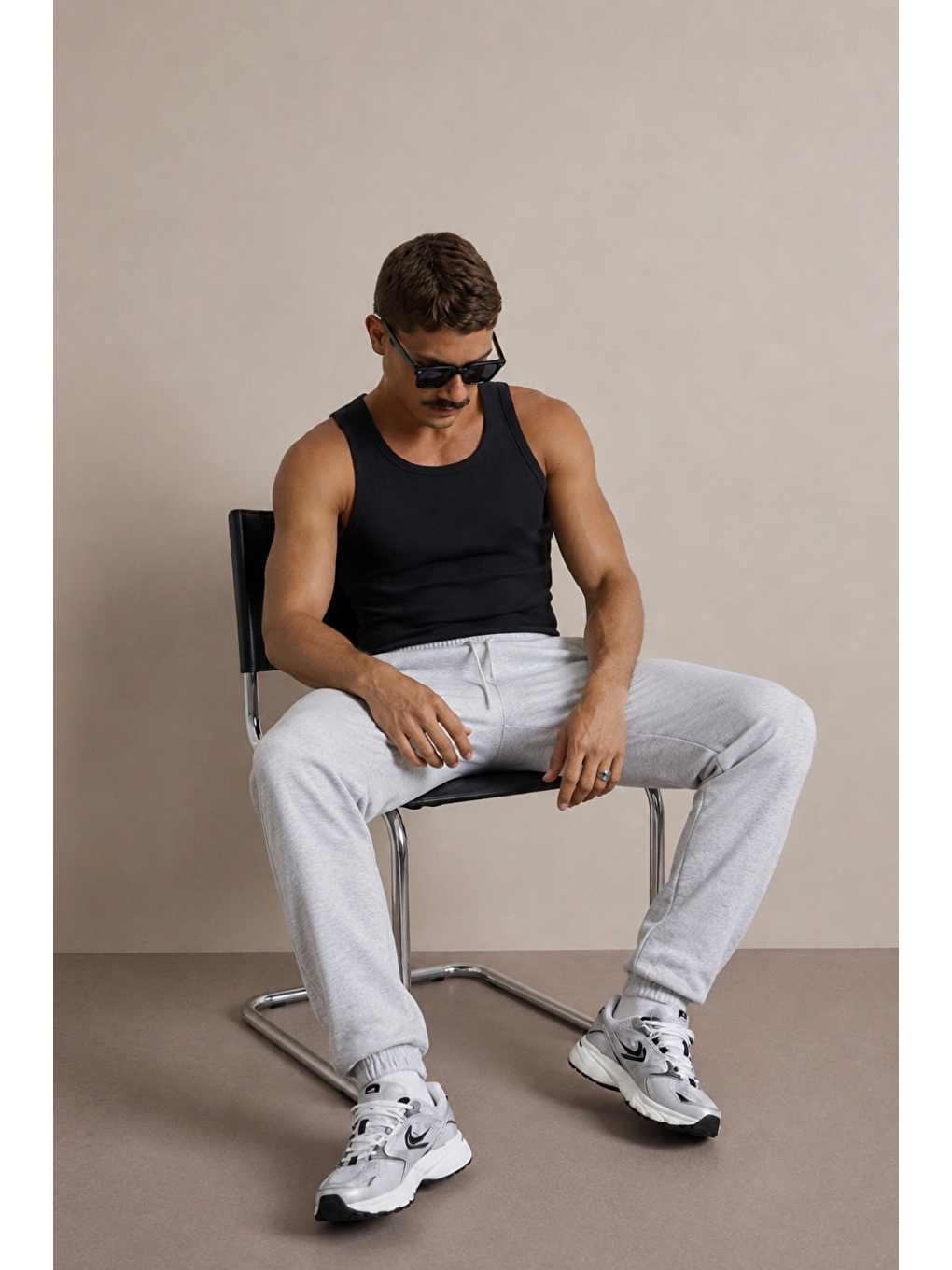 Erkek Regular Fit Baskılı A.gri Baskılı Eşofman Altı-2