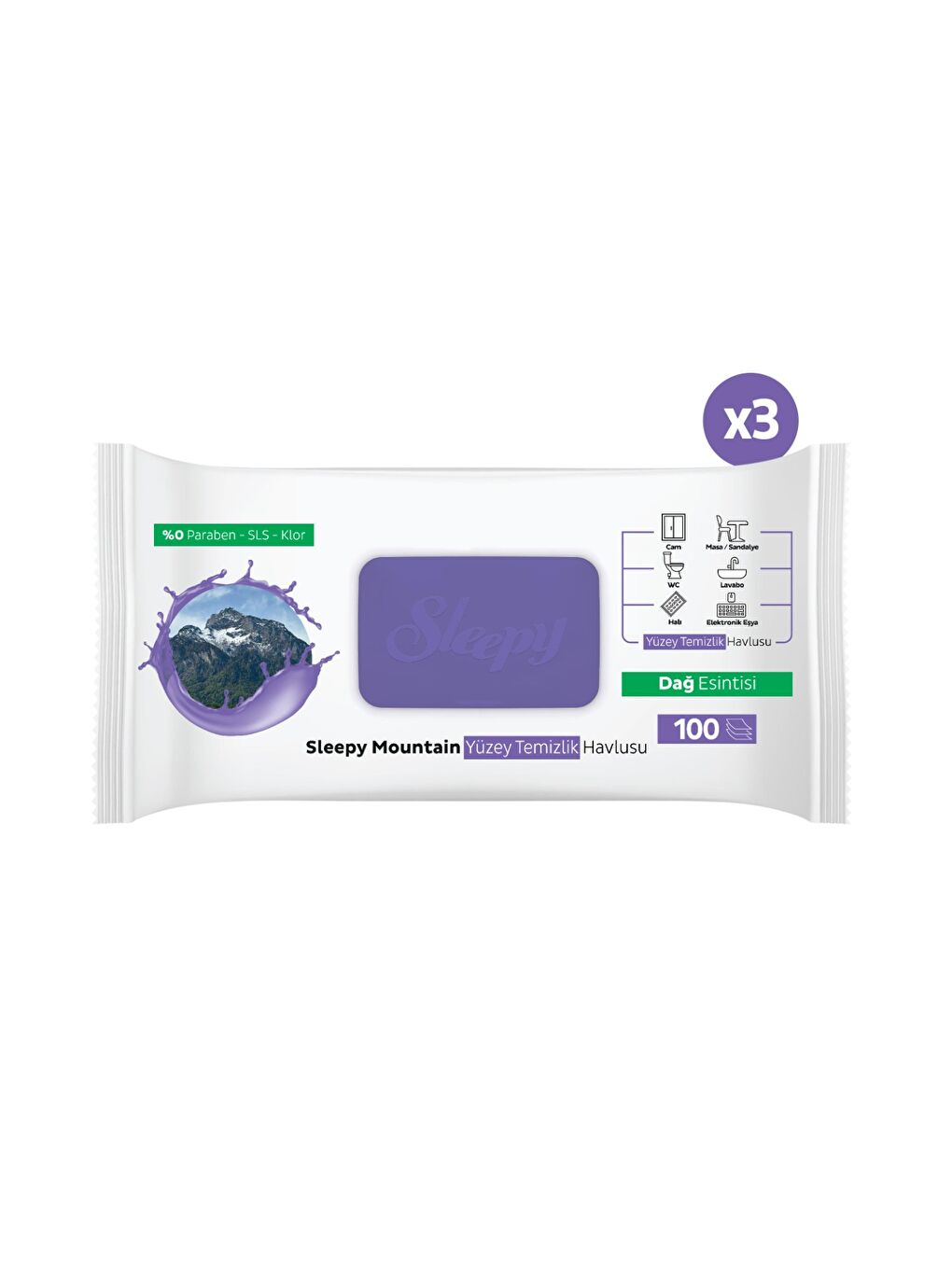 Mountain Yüzey Temizlik Havlusu&Mendili Dağ Esintisi 3x100 (300 Yaprak)-2