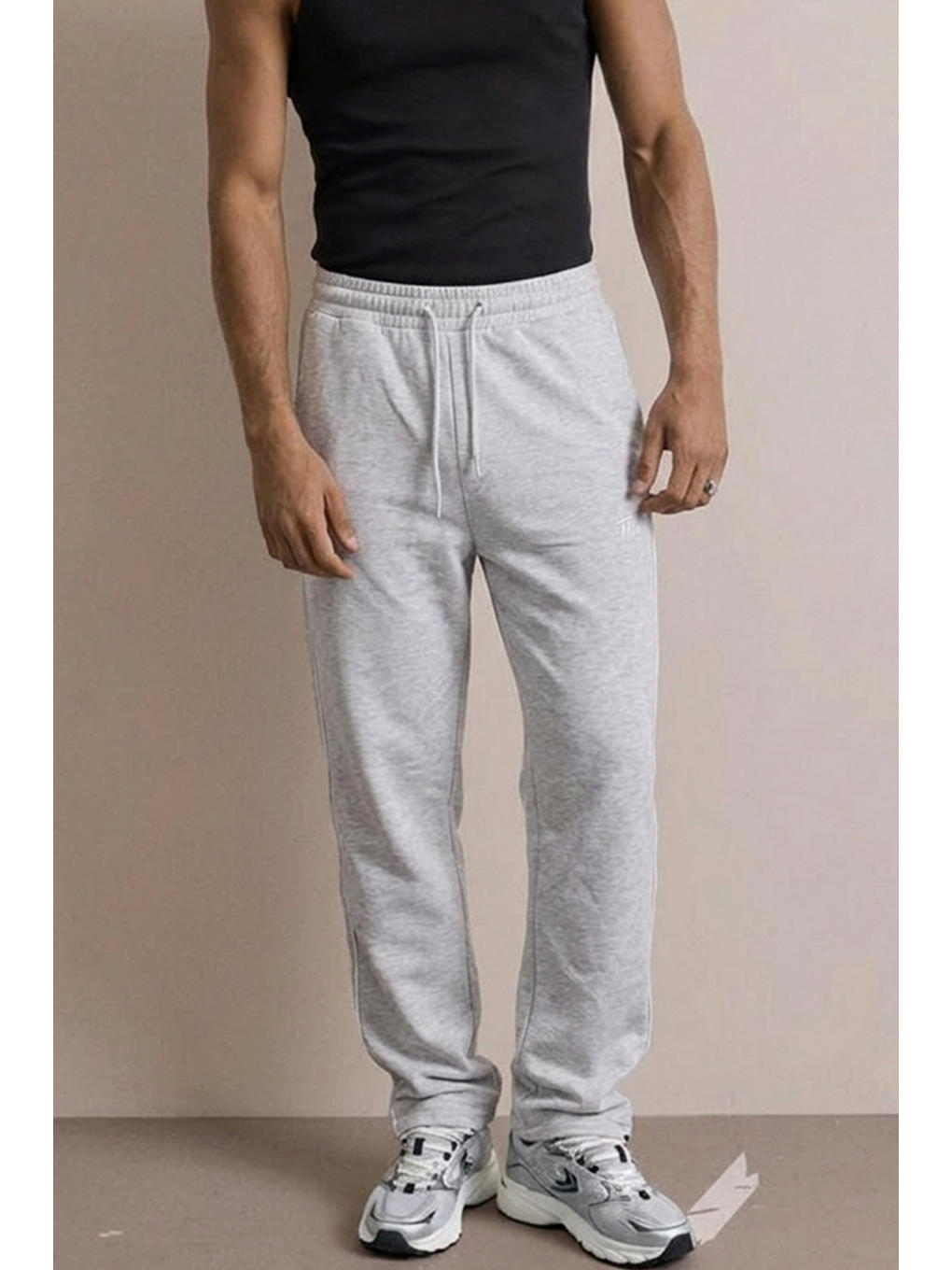 Erkek Regular Fit Baskılı A.gri Baskılı Eşofman Altı-3