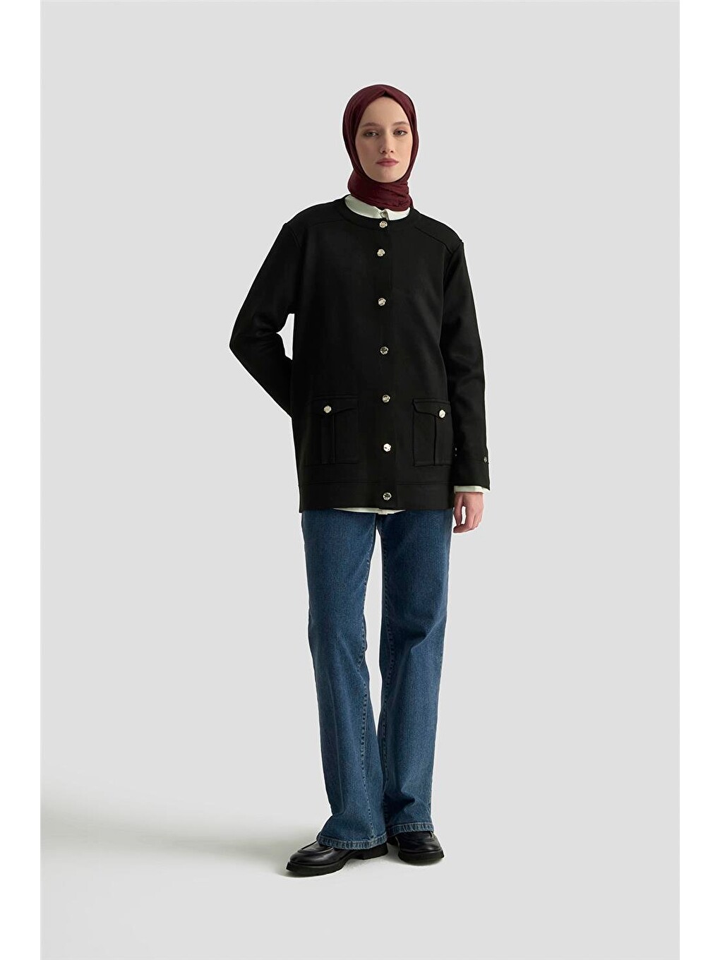 Trend Cepli Triko Hırka 25Ktd4120 Siyah-1