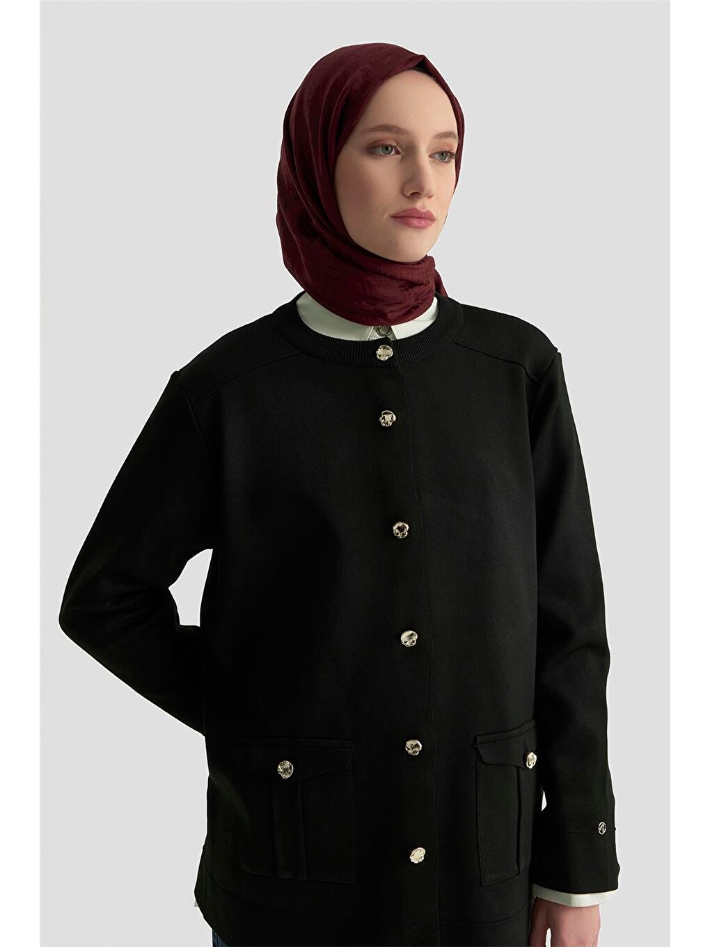 Trend Cepli Triko Hırka 25Ktd4120 Siyah-2