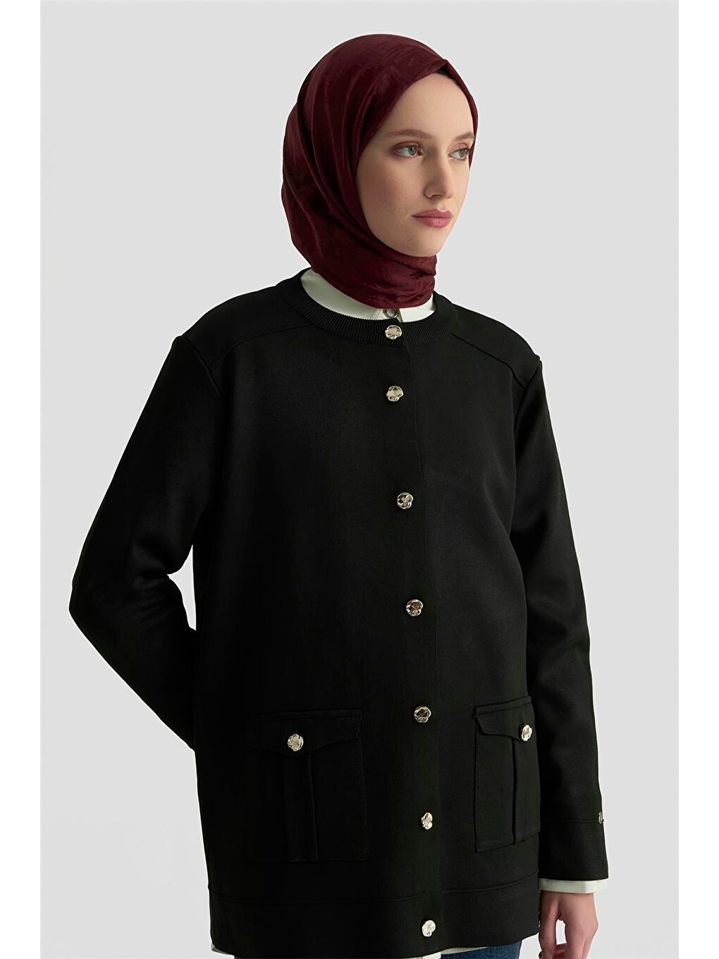 Trend Cepli Triko Hırka 25Ktd4120 Siyah-3