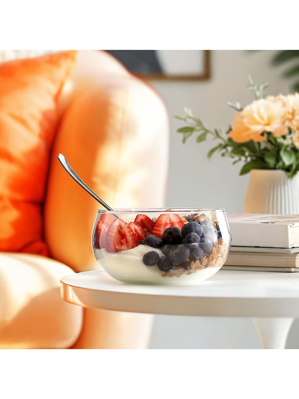 Renksiz Cleo Cleo 2'li Orta Boy Kase-1