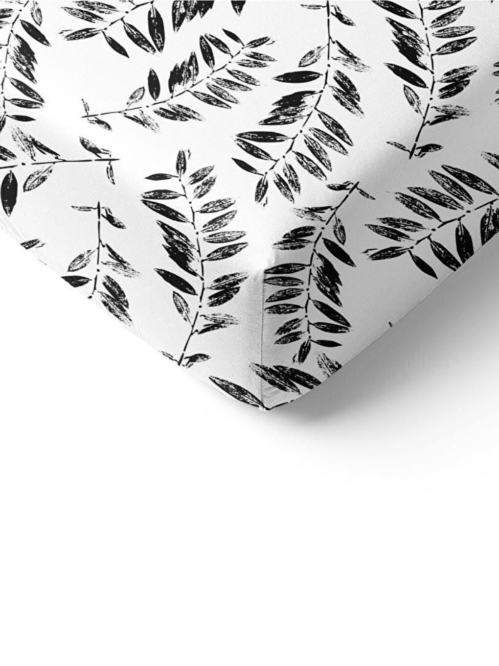 Karışık Yaprak Desenli Baskılı Tek Kişilik Lastikli Çarşaf Seti-1