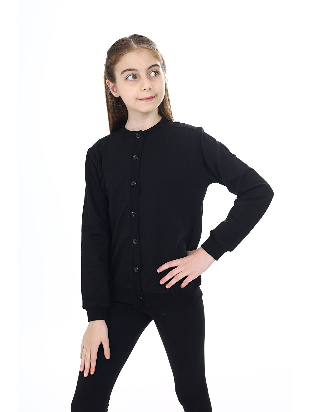 Siyah Kız Çocuk Okul Hırka-2