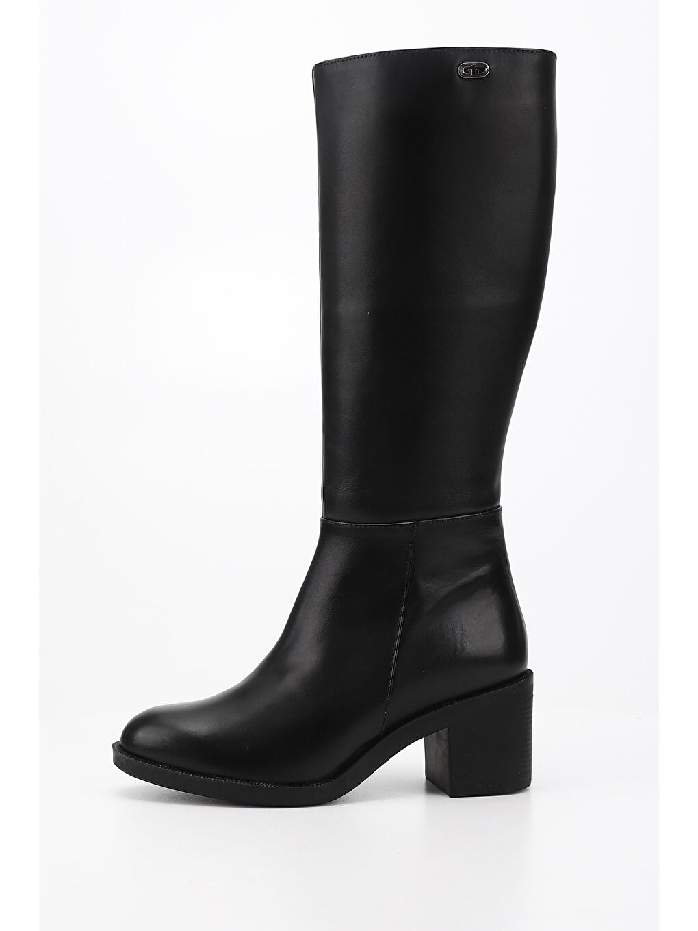 Mor Kadın ZÜMRÜT-SİYAH Fermuarlı Kalın Topuklu Hakiki Deri Çizme-2