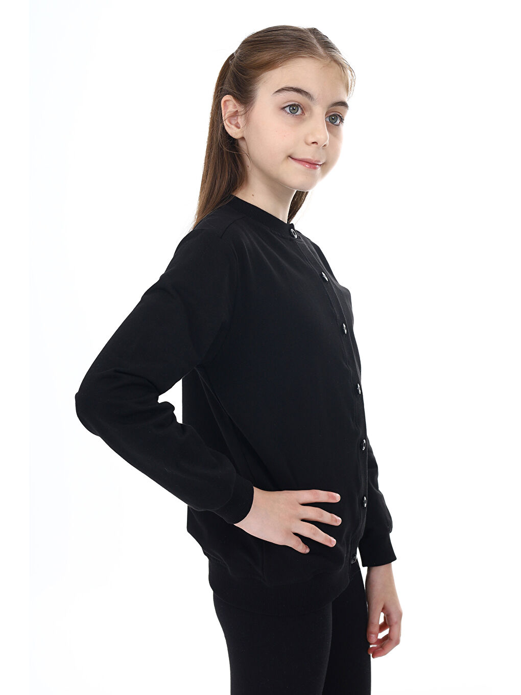 Siyah Kız Çocuk Okul Hırka-4