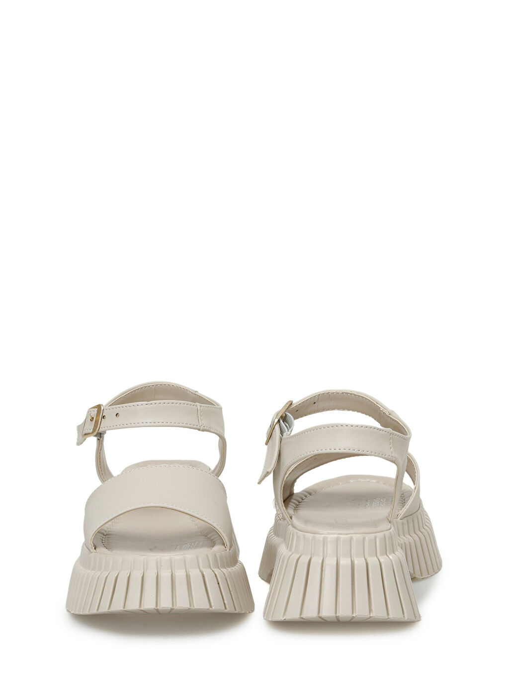 ELENA 4FX Bej Kadın Kalın Taban Sandalet-4