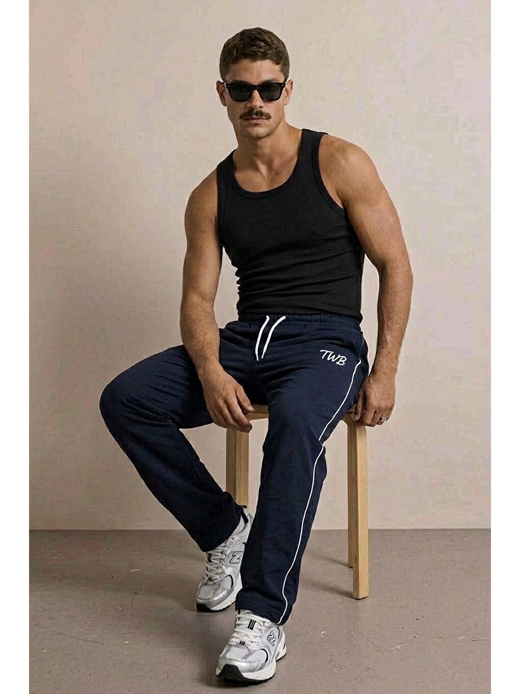 Erkek Regular Fit Baskılı Lacivert Baskılı Eşofman Altı-1