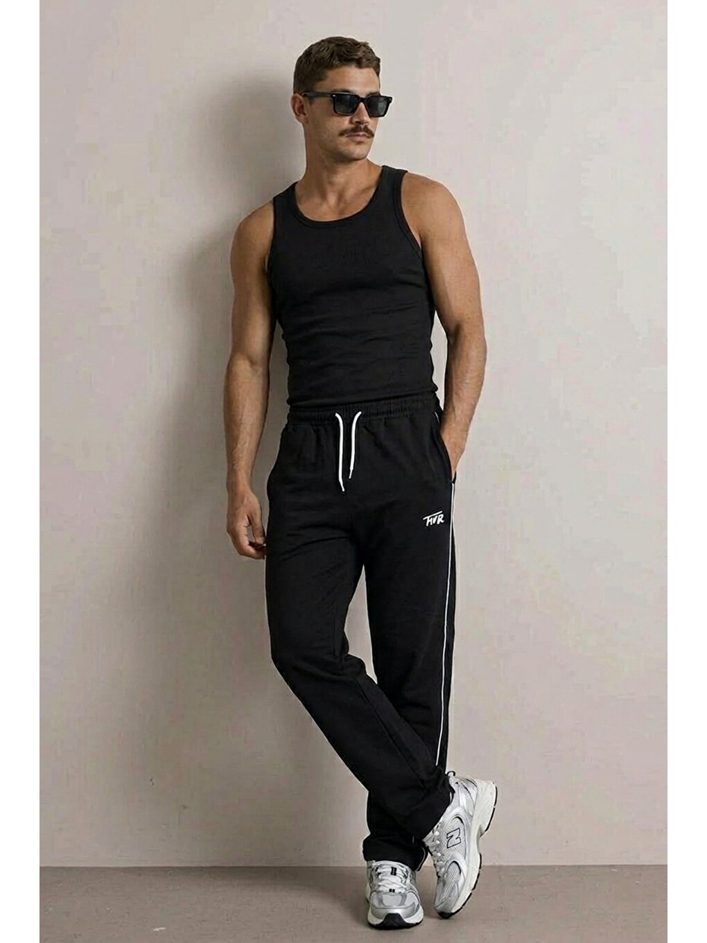 Erkek Regular Fit Baskılı Lacivert Baskılı Eşofman Altı-2