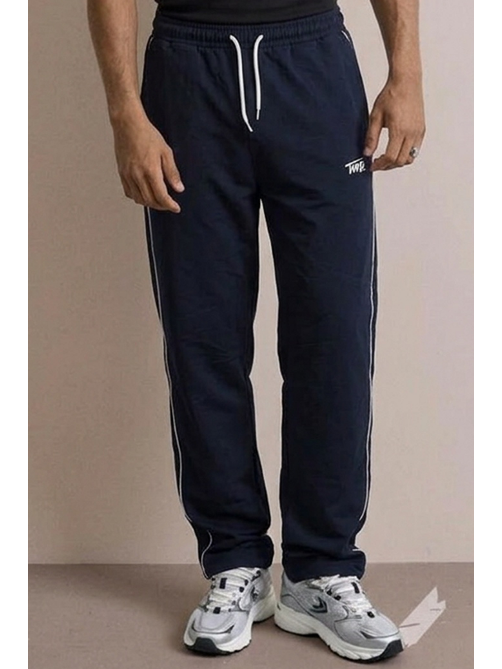Erkek Regular Fit Baskılı Lacivert Baskılı Eşofman Altı-4