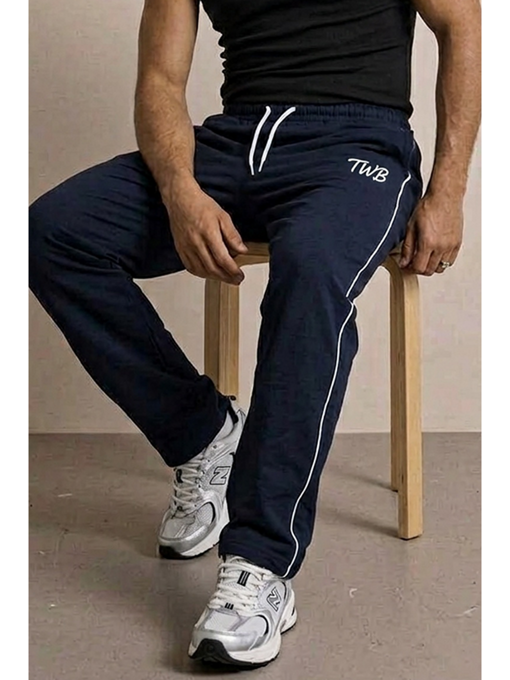Erkek Regular Fit Baskılı Lacivert Baskılı Eşofman Altı-5