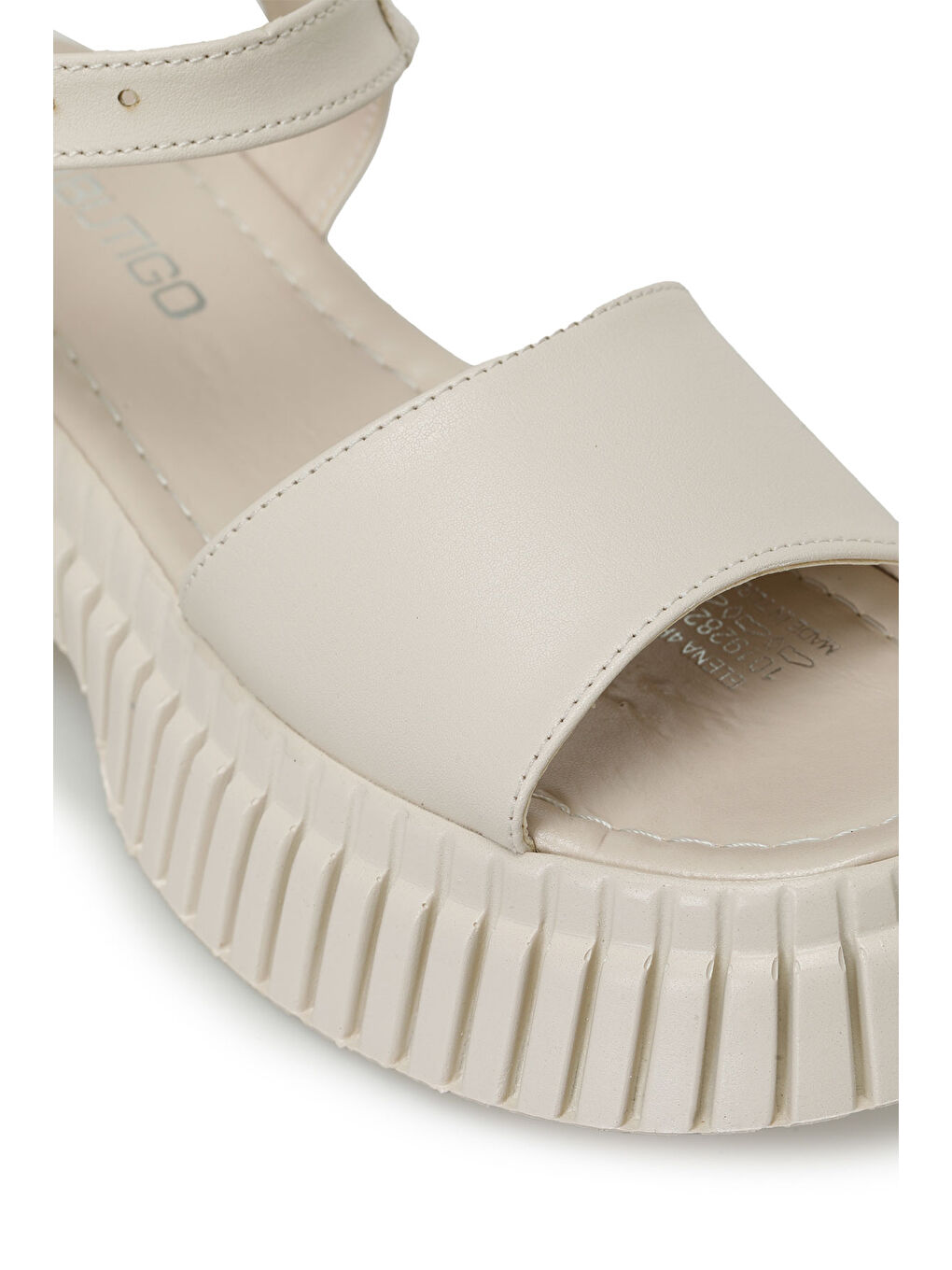 ELENA 4FX Bej Kadın Kalın Taban Sandalet-6