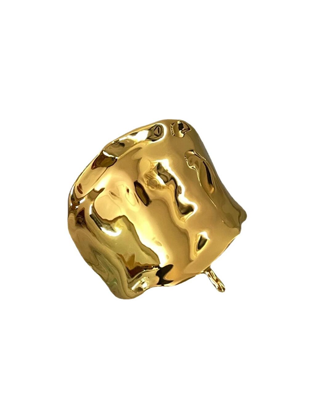 Sarı Dalgalı Çelik Yüksek At Kuyruğu Tokası Saç Kelepçesi Ponytail Cuff-2