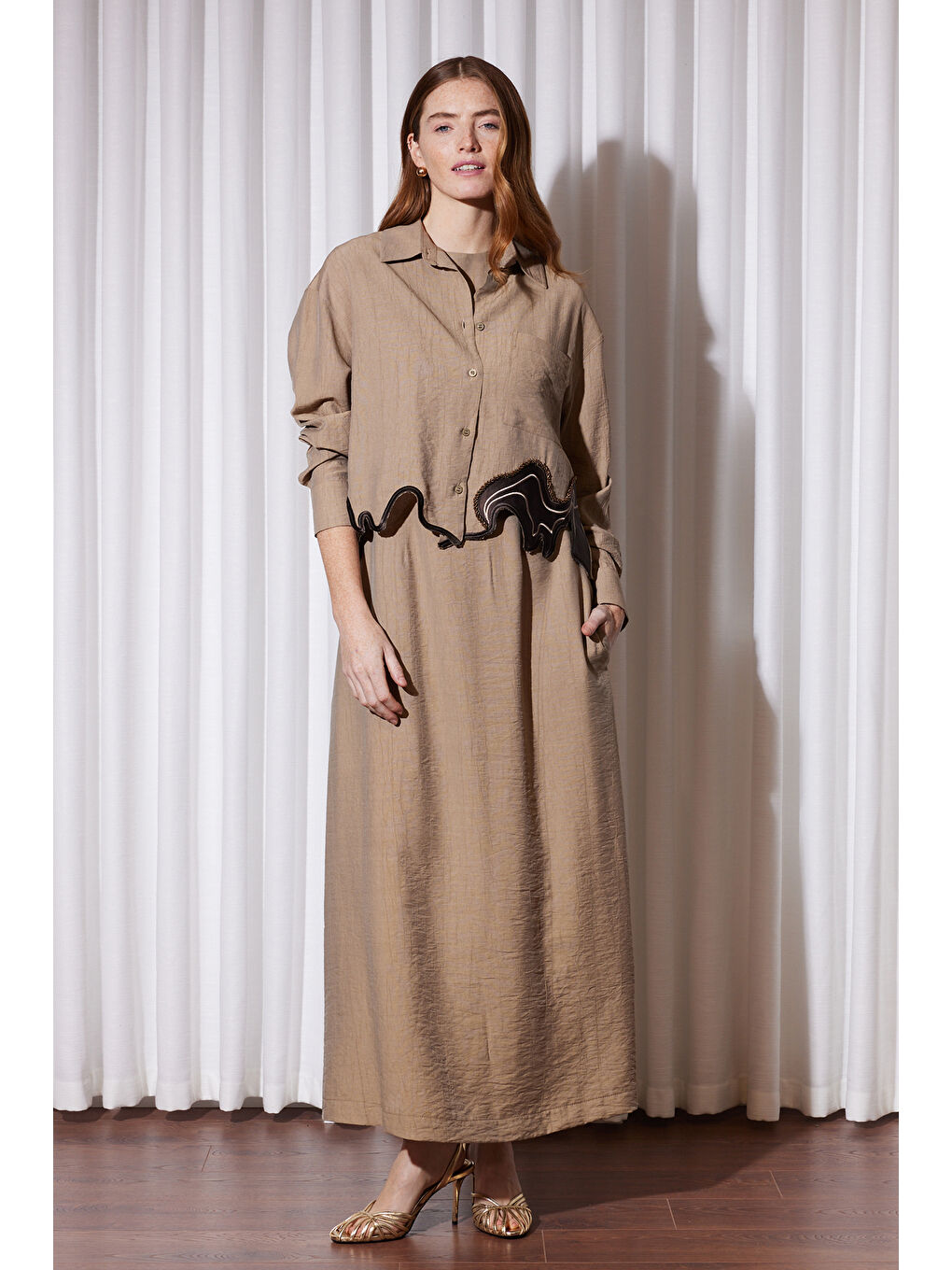 Missemramiss Elbise Gömlek 5170 Bej-1