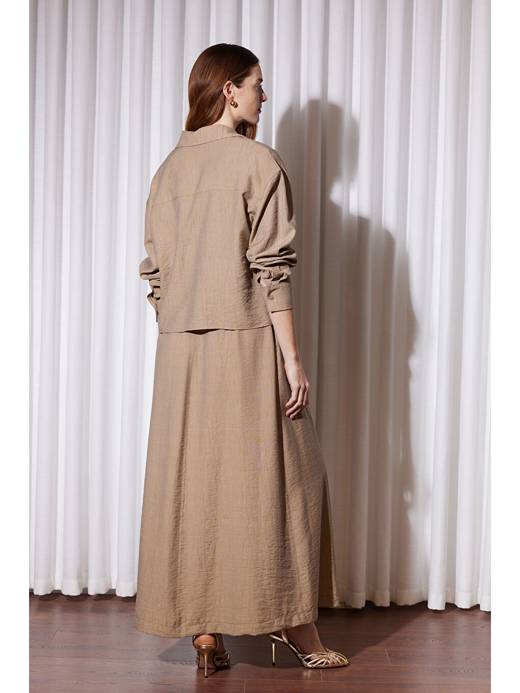 Missemramiss Elbise Gömlek 5170 Bej-2