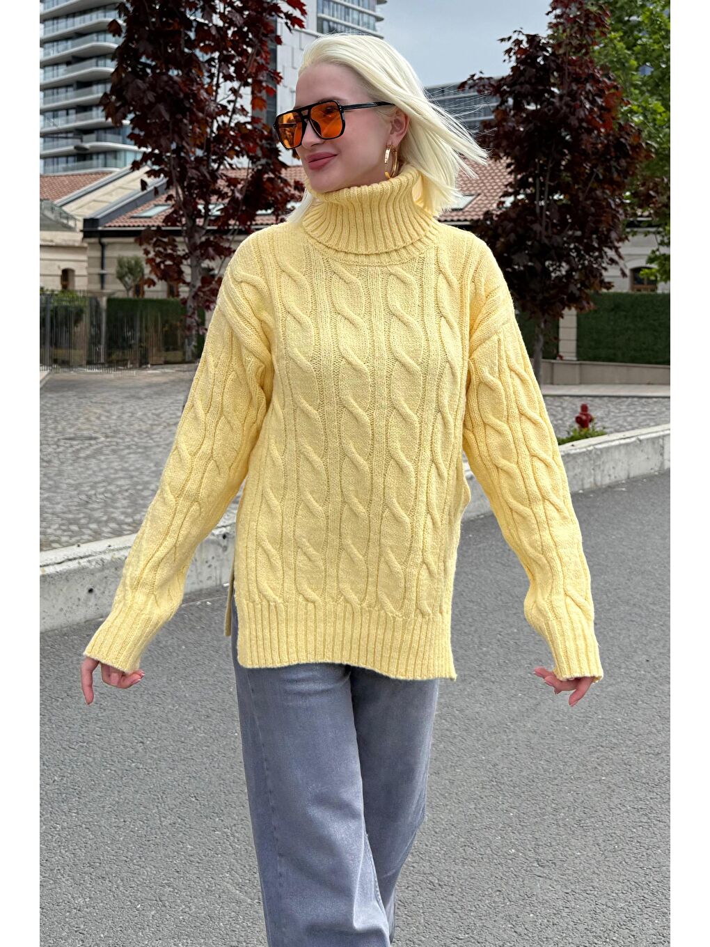 Sarı Boğazlı Triko Kazak Mg2376-6