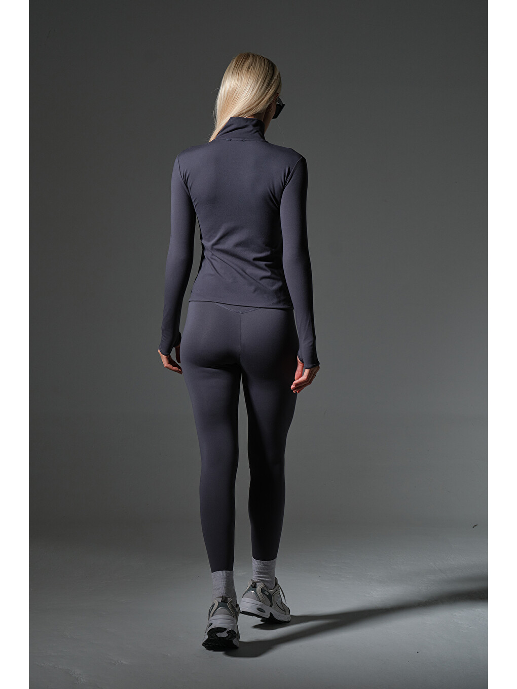 Gri Water Proof Fermuar Çift Cepli Light warm running ceketi Eşofman üstü-4
