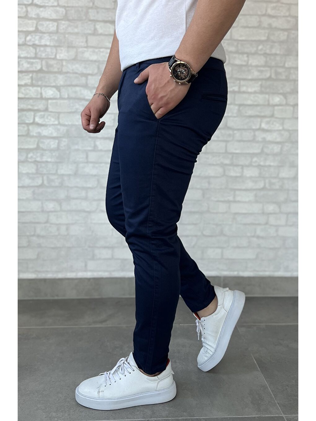 Lacivert Erkek Gabardin Pantolon-1