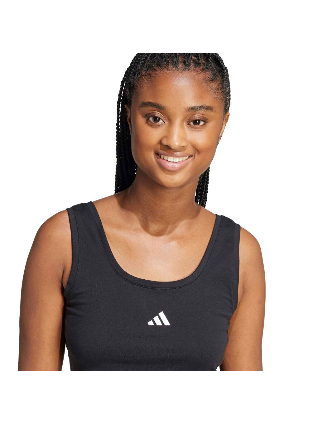 Essentials Small Logo Pamuk Lifestyle Kadın Siyah Yuvarlak Yaka Atlet-1