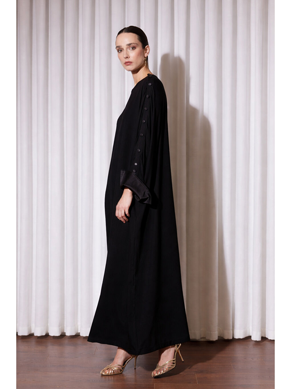 Missemramiss Sovena Yarasa Kol Elbise 5354 Siyah-3