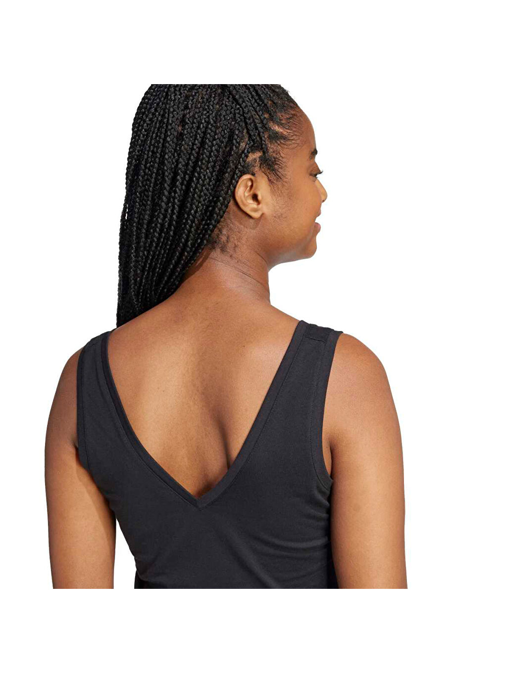 Essentials Small Logo Pamuk Lifestyle Kadın Siyah Yuvarlak Yaka Atlet-2