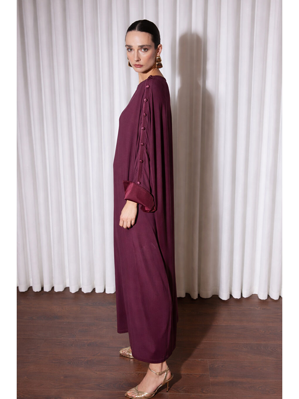 Missemramiss Sovena Yarasa Kol Elbise 5354 Bordo