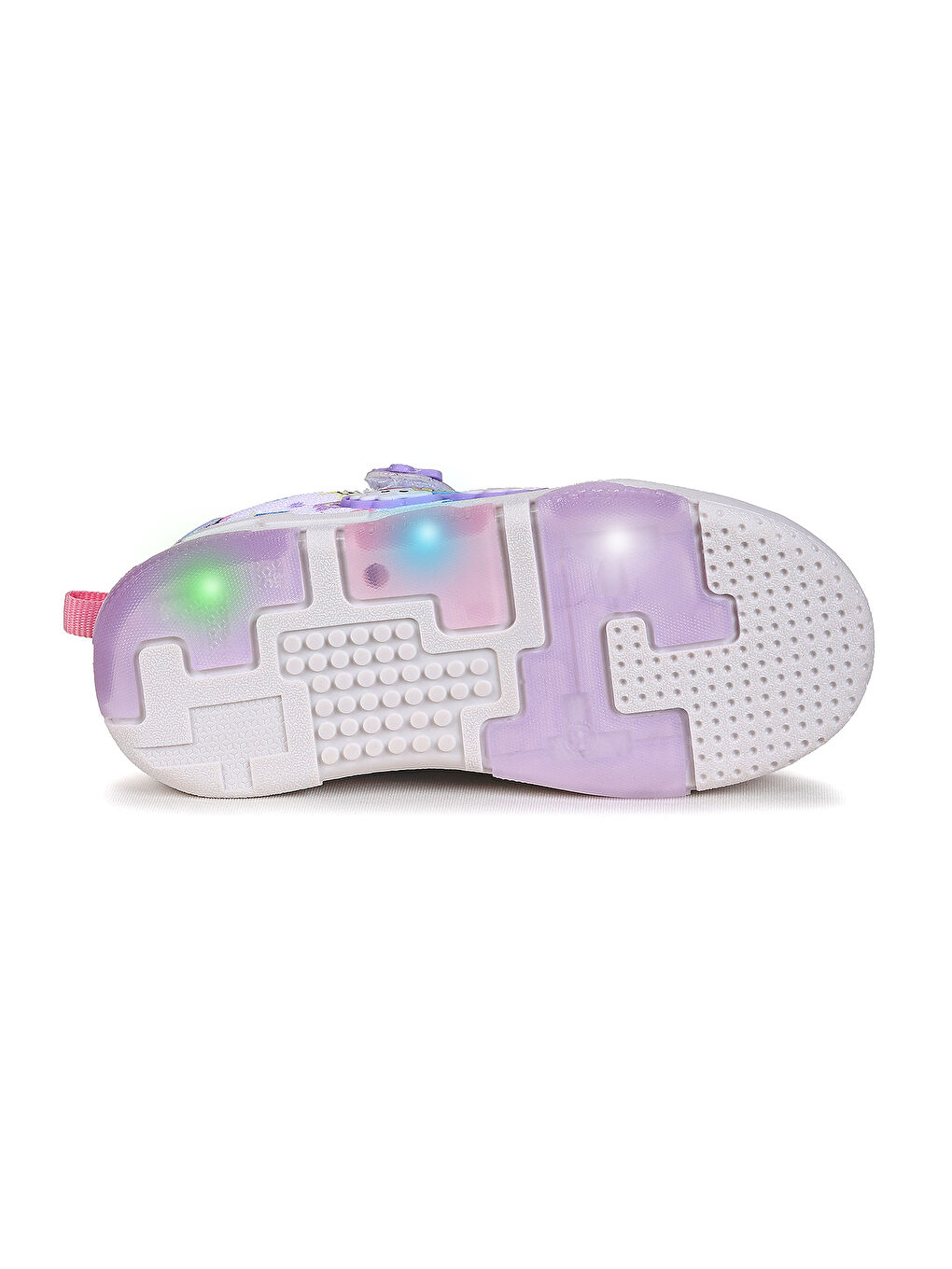 Lila Bulut Cırtlı Işıklı Kız Bebek Günlük Spor Ayakkabı-4