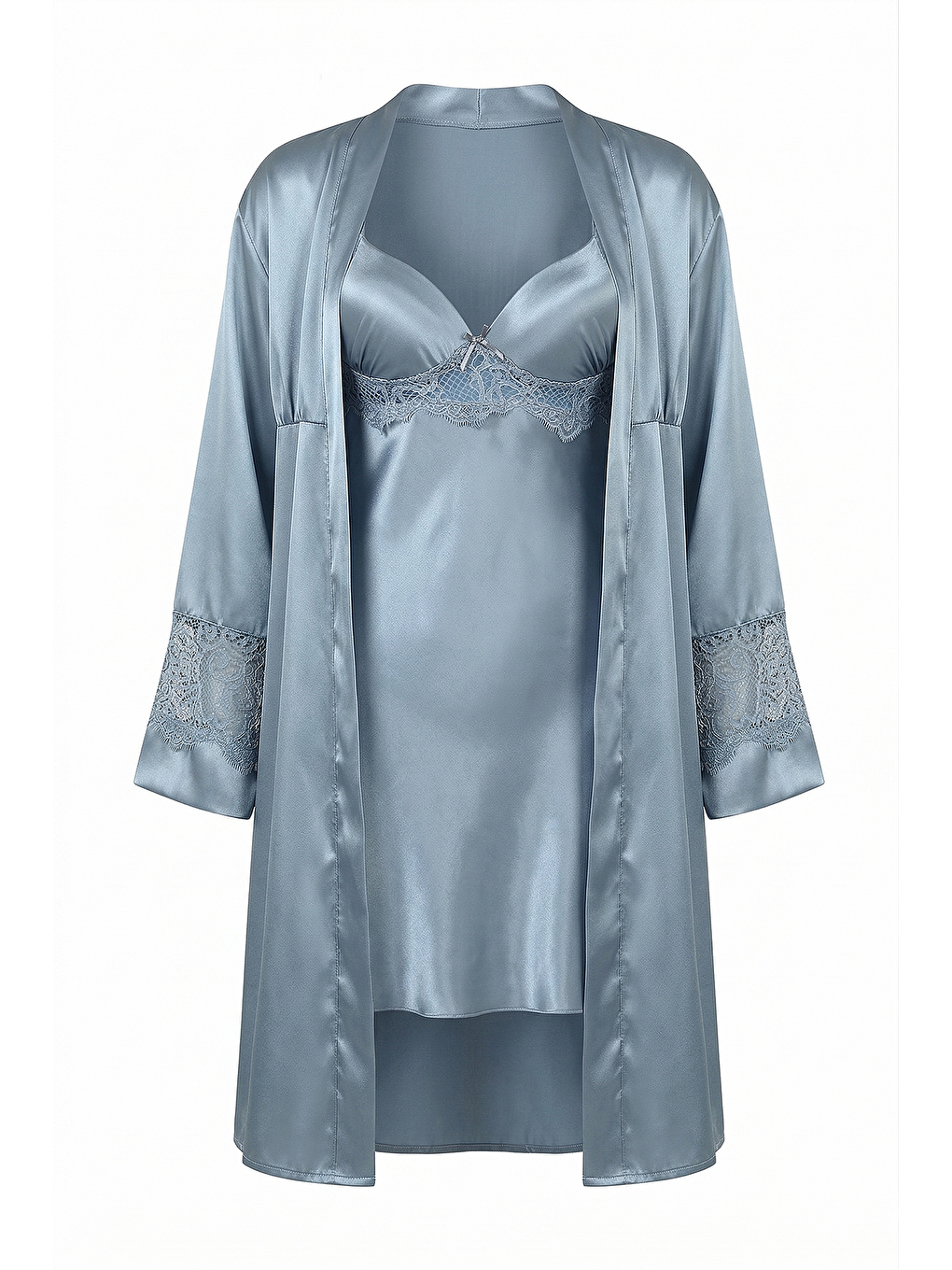 Mavi Saten 2 Li Set Kaplı GRI