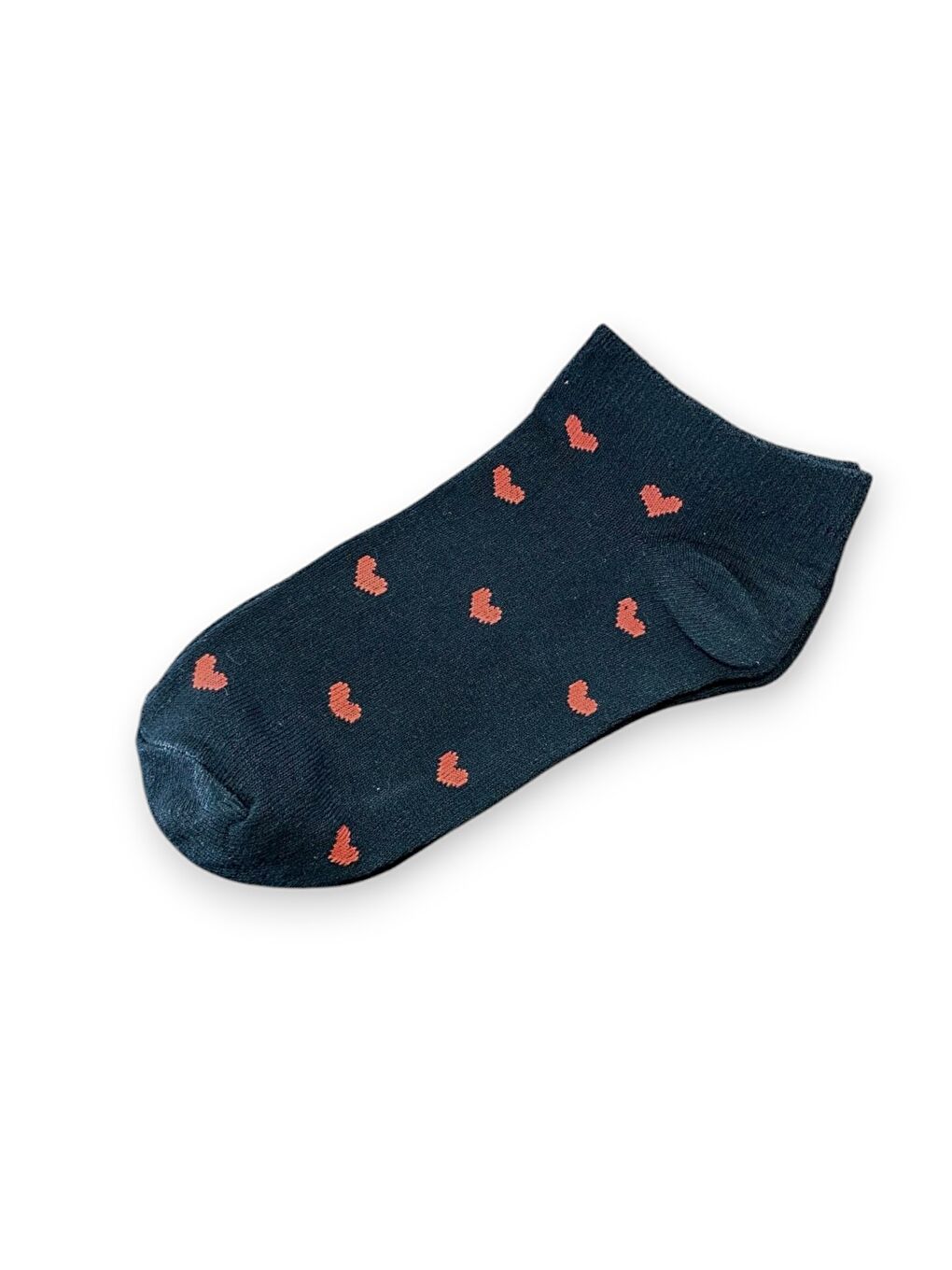 Gri 6'lı Kadın Karışık Kalpli Desenli Pamuklu Rahat Patik Çorap-1