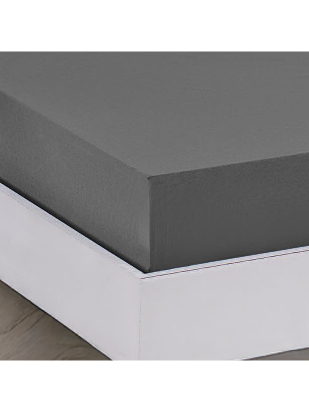 Gri Paint Lastikli Çarşaf Seti Çift Kişilik D.Boya Füme-1