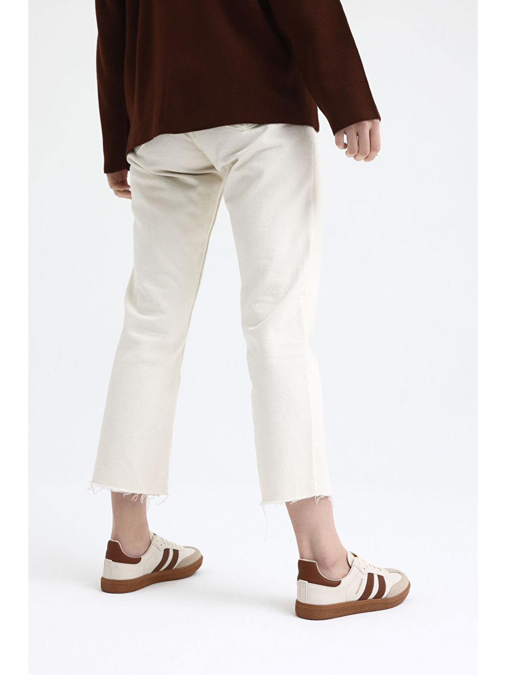 Unisex Bej Termo Taban Yanı Şeritli Bağcıklı Spor Ayakkabı-2