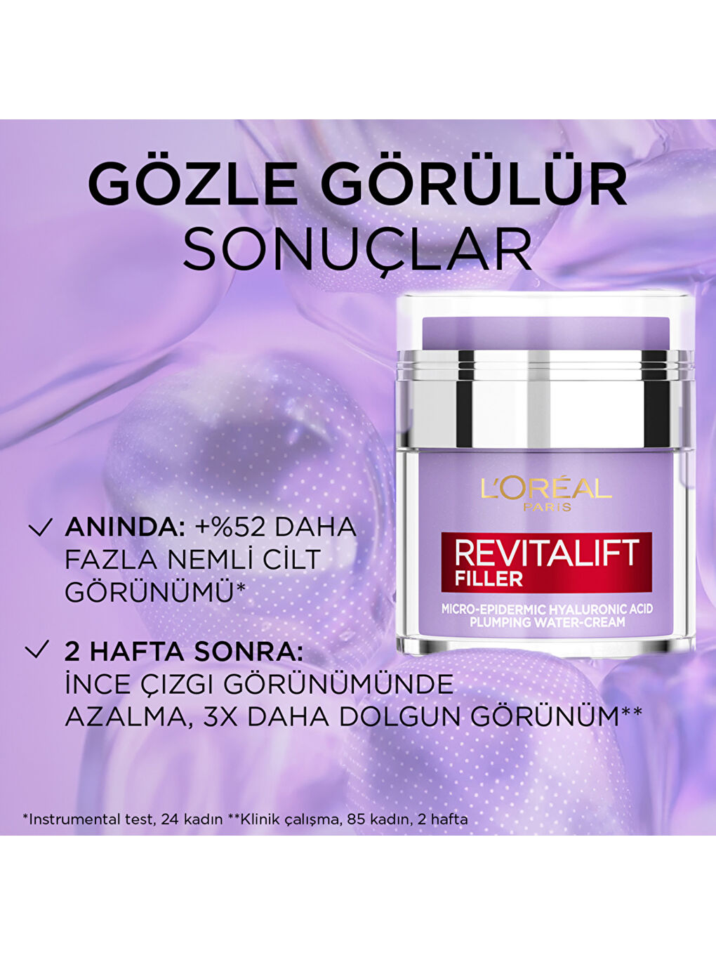 L'Oréal Paris Revitalift Filler Dolgunlaştırıcı Su Bazlı Pressed Jar Nemlendirici Yüz Kremi 50ml-3