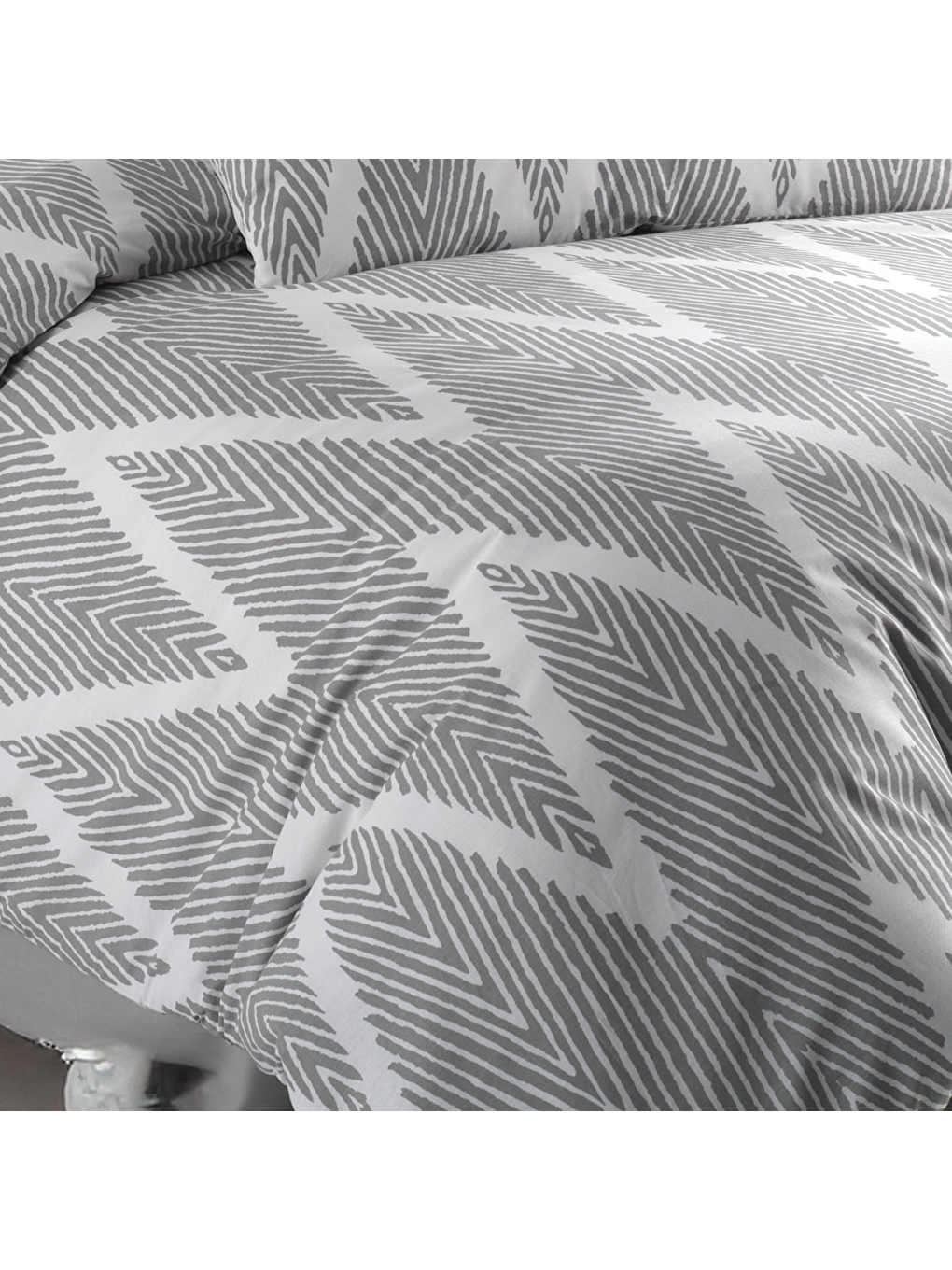 Nevresim Takımı Tek Kişilik Baskılı Olivia Kombin Gri-1