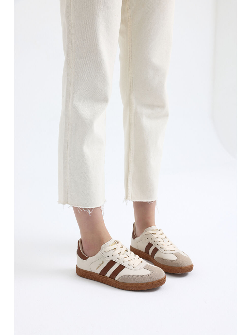 Unisex Bej Termo Taban Yanı Şeritli Bağcıklı Spor Ayakkabı-5