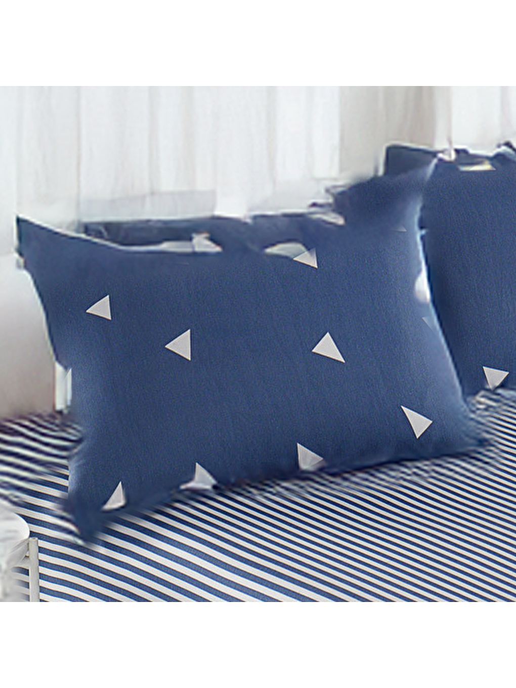 Pes Lastikli Çarşaf Seti Tek Kişilik Üçgen K.BulutMavi-2