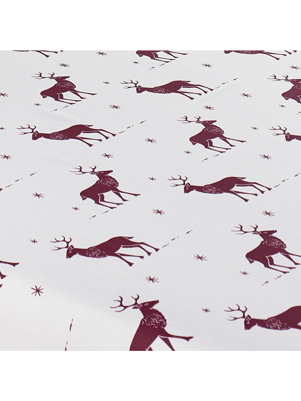 Pes Lastikli Çarşaf Seti Tek Kişilik Geyik Bordo-1