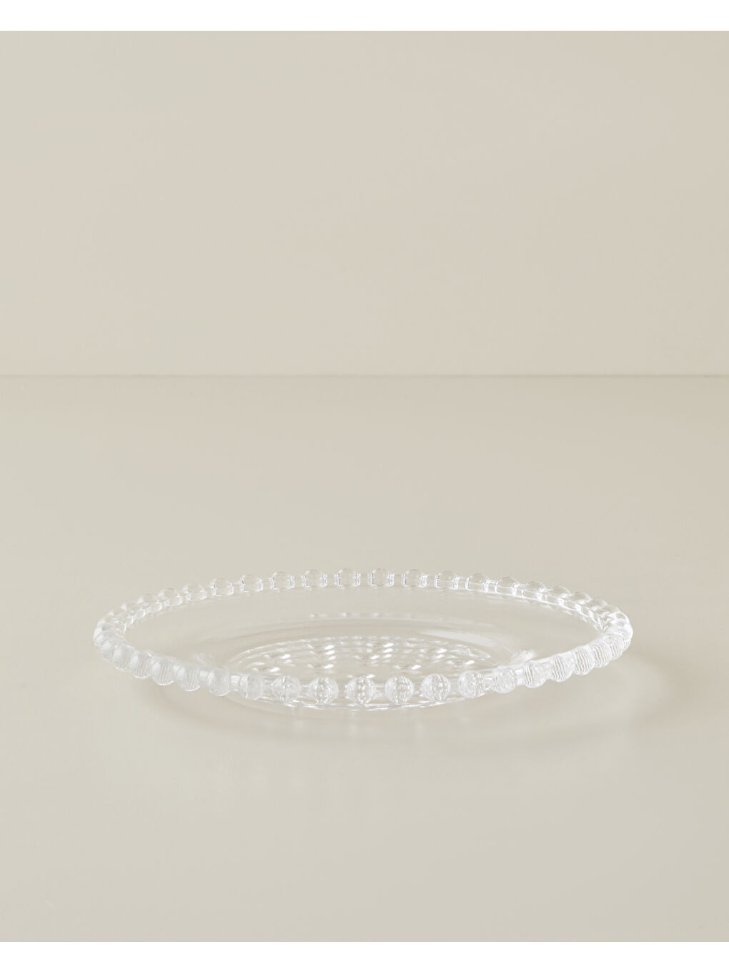 Renksiz Bubbles Cam Pasta Tabağı 19 cm Şeffaf
