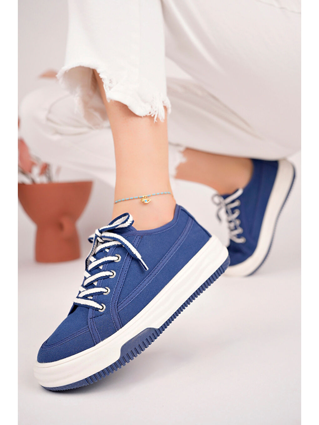Lacivert Kadın Sneaker Günlük Ayakkabı-2