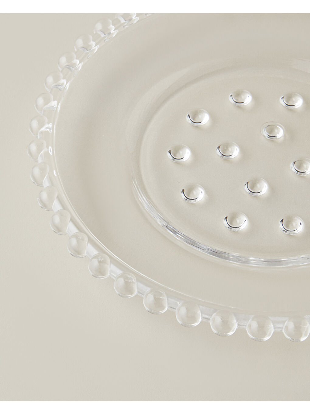 Renksiz Bubbles Cam Pasta Tabağı 19 cm Şeffaf-2